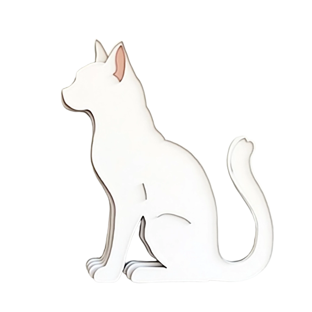 White Cat Silhouette